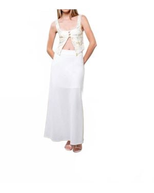 Moon River Sadie Floral Print Vest Top - White