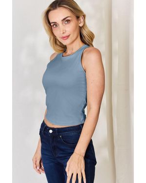 TRUEDAMES Full Size Round Neck Slim Tank - Blue