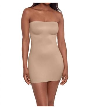 Miraclesuit Show Stopper Strapless Slip Mini Dress - Brown