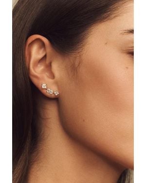 Nadri Rare Jewels Climber Earrings - Brown