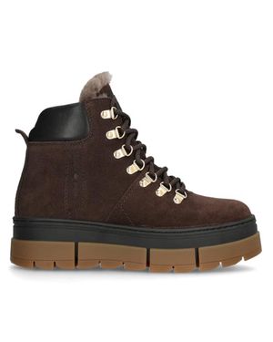 CANADA SNOW Mount Fiona Suede Shearling Lace Boots - Brown