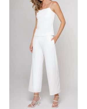 Lavender Brown Ivory Top - White
