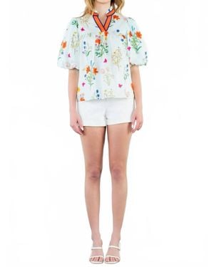 Thml Eliza Puff Sleeve Top - White