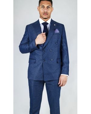 Oliver Tweed Classic Double Breasted 2-Piece Suit - Blue