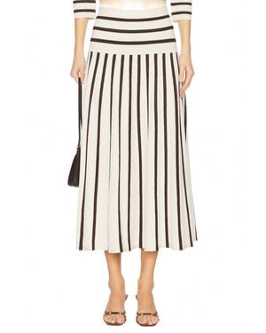 Zimmermann Illuminate Stripe Midi Skirt - White