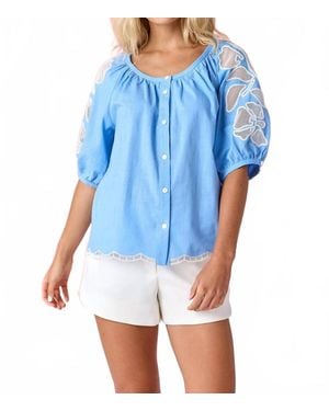 CROSBY BY MOLLIE BURCH Perrie Scoop Neck Top - Blue