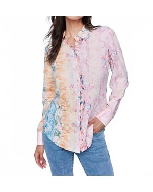 Charlie b Printed Long Sleeve Button Down Shirt - Red