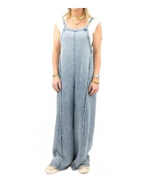 Eesome Washed Denim Tencel Jumpsuit - Blue