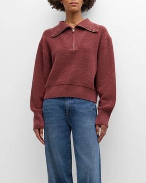 SABLYN Tinsley Half Zip Pullover Sweater - Red
