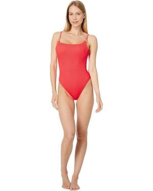 Lilly Pulitzer Alizee One Piece Mizner Ribbed Swimsuits Jdm1494 - Red