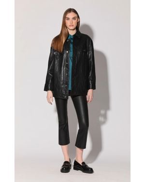 Walter Baker Leather Oversize Denim-Style Jacket - Black