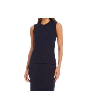 Karen Kane Rosalie Ribbed Tank - Blue