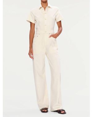 DL1961 Montauk Short Sleeve Jumpsuit - White