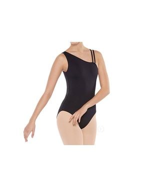 Eurotard Asymmetric Leotard - Black
