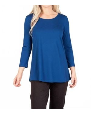 Pure Essence Bamboo 3/4 Sleeve Tee - Blue