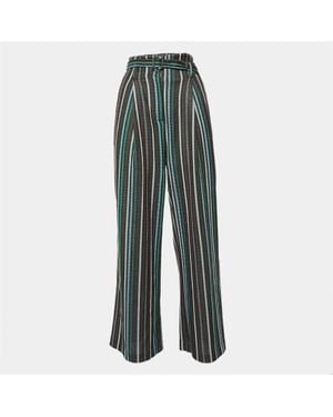 Suoli Lurex Knit Belted Pants S - Green