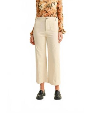 ..,merci Cropped Wide Leg Pants - Natural
