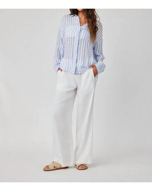 Bella Dahl Contrast Pocket Boyfriend Shirt - White