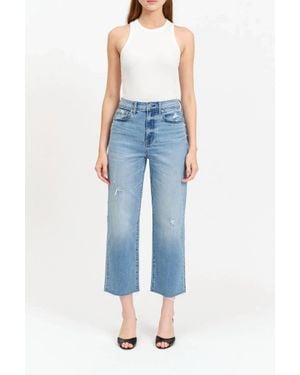 DAZE Sun High Rise Straight Crop Jeans - Blue