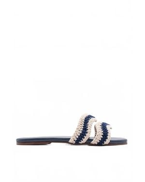 Kaanas Tansy Slide Sandals - White