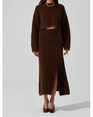 Astr Clarisse Midi Skirt - Brown