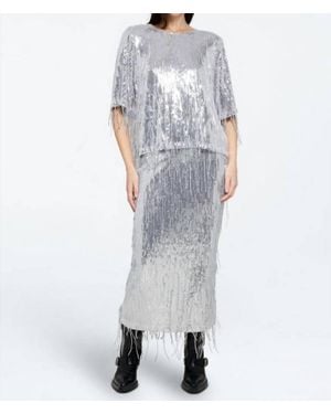 Thml Sequin Fringe Top - White
