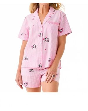 Lilly Pulitzer Mari Pajama Button-Up Top - Pink