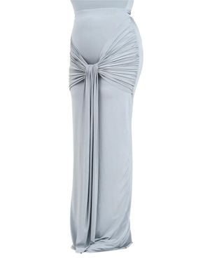 SANTAS Ruched Lycra Maxi Skirt - Gray