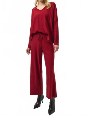 Joseph Ribkoff Sequined Wide Leg Culotte Pants - Red