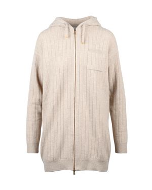 Eleventy Wool-Blend Oversized Zip Cardigan - White