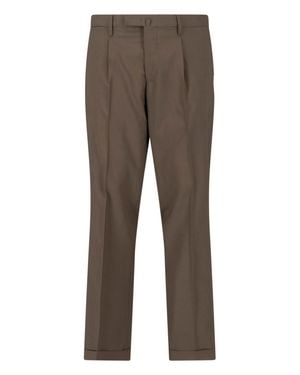 Briglia 1949 Tailored Mid-Rise Virgin Wool Pants - Gray
