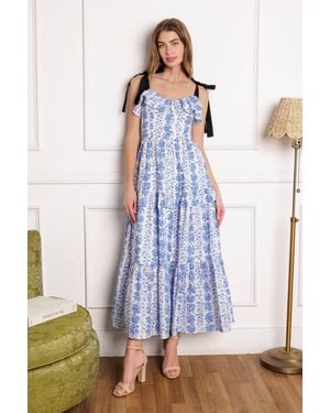 TRUEDAMES Off For The Day Woven Midi Dress - Blue