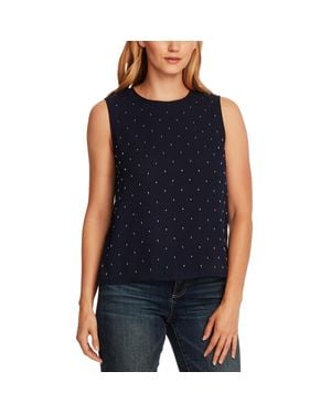 Vince Camuto Embellished Sleeveless Top - Blue