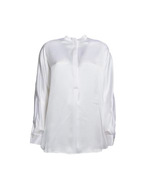 Vince Pure Silk Satin Blouse - White