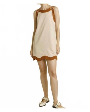 AUREUM Mod And Chic Two Tone Mini Dress - Natural