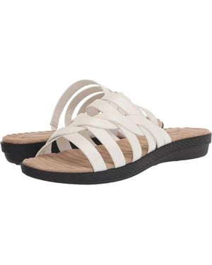 Easy Street Sheri Sandal Faux Leather Slip On Slide Rhs8492 - White