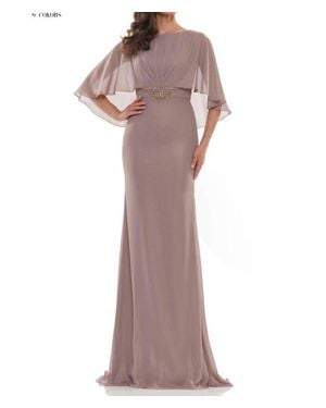 Marsoni by Colors Sophisticated Crewneck Chiffon Gown - Purple