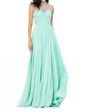 Angela & Alison Beaded Full-Length Prom Dress - Green