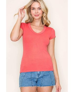 Staccato Ribbed Baby Tee - Red