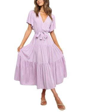 Vincent Midi Dress - Purple