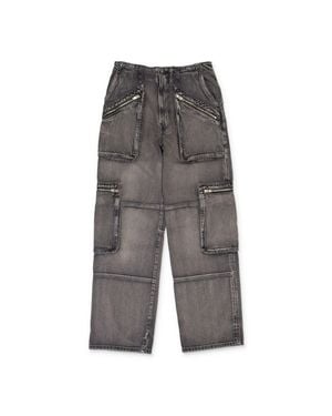 Amiri Loose Straight Aged Cargo Pants - Gray