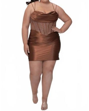 Sydney's Closet Corset Party Dress - Brown