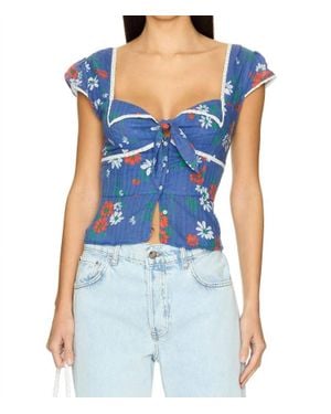 Free People Call Me Baby Blouse - Blue