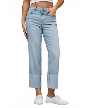Hidden Jeans Ella High Rise Jeans With Cuff Detail - Blue