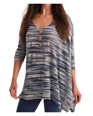 Angel 3/4 Sleeve V-Neck Tunic - Black