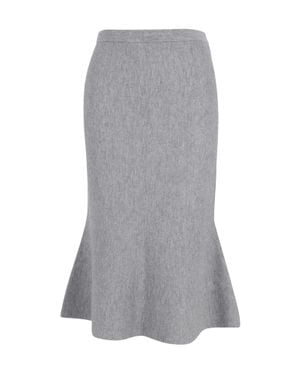 Iris & Ink Knit Flared Skirt - Gray