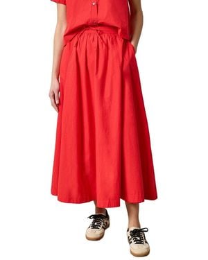 Lilla P Paneled Maxi Skirt - Red