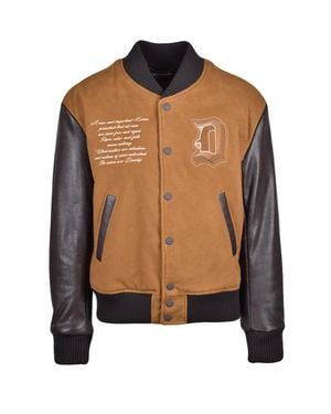 Dondup Leather Sleeves Cotton Bomber Jacket - Brown