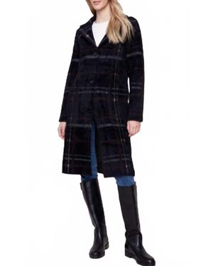 Charlie b Long Plaid Knit Coatigan - Black