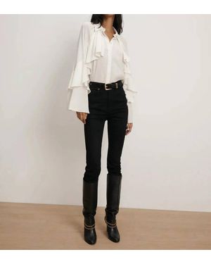 Veronica Beard Demaris Ruffled Button-Down Blouse - White
